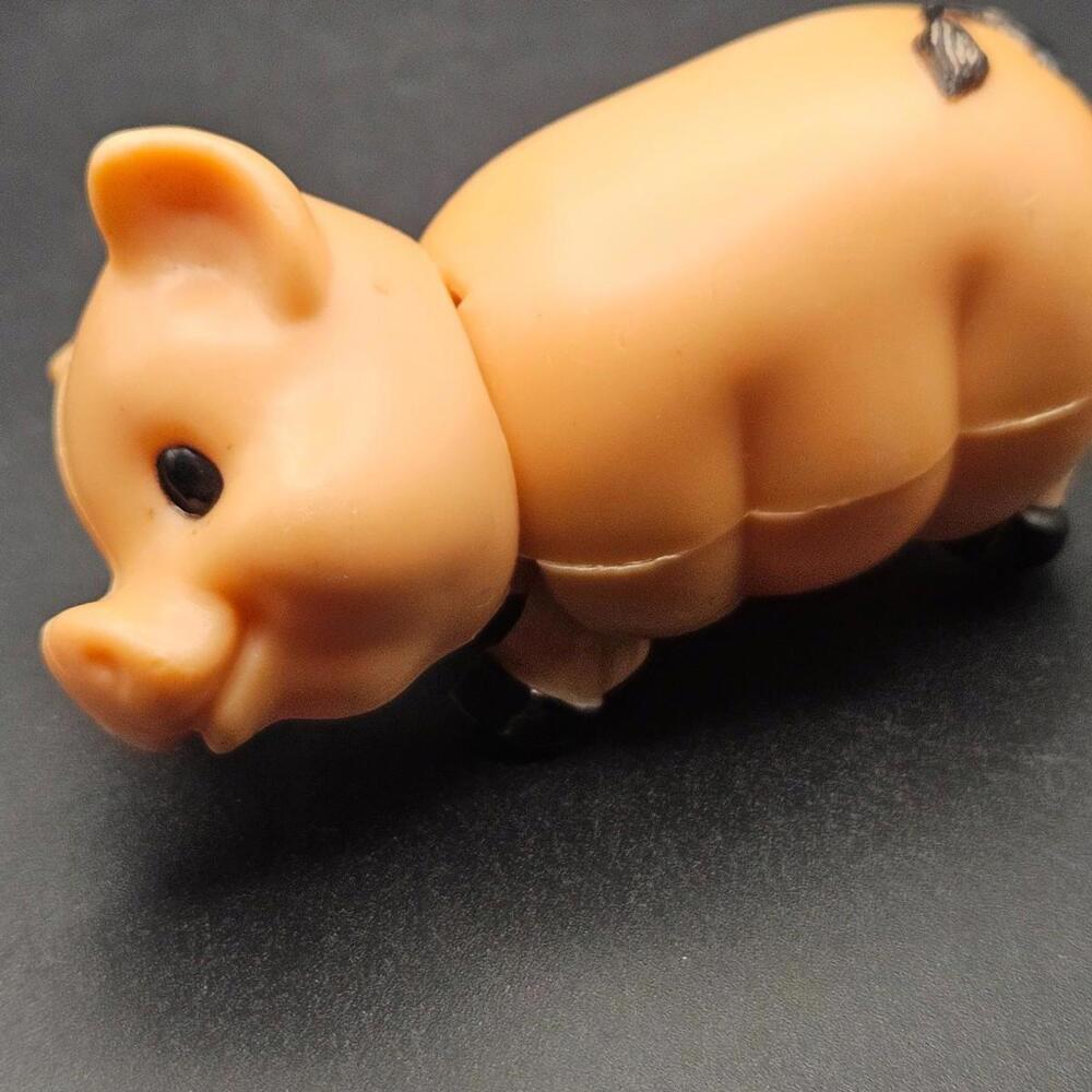 Vintage Articulated Pig Figurine – Made in Hong Kong – 3" Collectible Toy